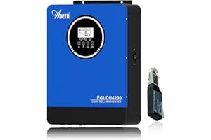 Anern Inversor Híbrido Solar 2KW 4KW CC 12V/24V a CA 220V/230V Inversor Doble Voltaje,Integrado Controlador De Carga Solar MPPT 100A,Interfaz BMS y Comunicación de Batería,PV 55V-500VCC