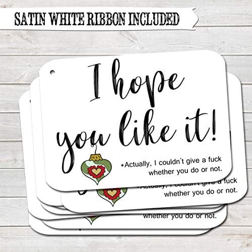 Rude Christmas Gift Tags, Hope You Like It, Present Accessories White