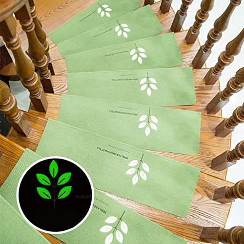 Preisvergleich Produktbild Wokee Textilfaser - 5pcs Schritt-grundlegender Rutschfester Gummibelag Rutschfester Teppich-Treppengreifer-Sat Stufenmatten für Attraktive & sichere Treppenstufen Set (Grün)