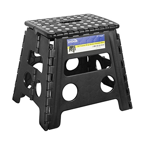FR Vente Imikas Escabeau pliant – 33 cm Hauteur Premium robuste pliable Tabouret pour enfants et adultes, cuisine, jardin de salle de bain Stepping Tabouret