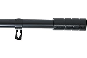HOMEYA - Barra Cortina Extensible 120-210CM - Barra Metal para Cortinas con Remate Moderno - Palo 19mm para Cortinas Ligeras