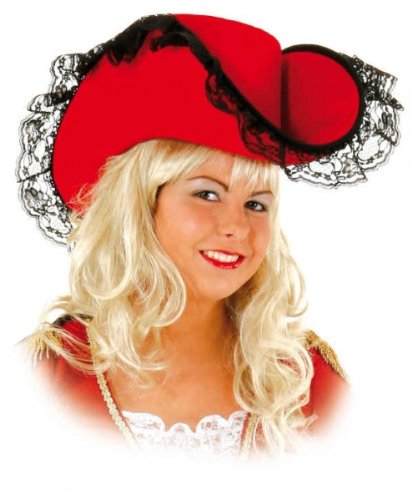 Preisvergleich Produktbild Lady Hut rot mit Spitze