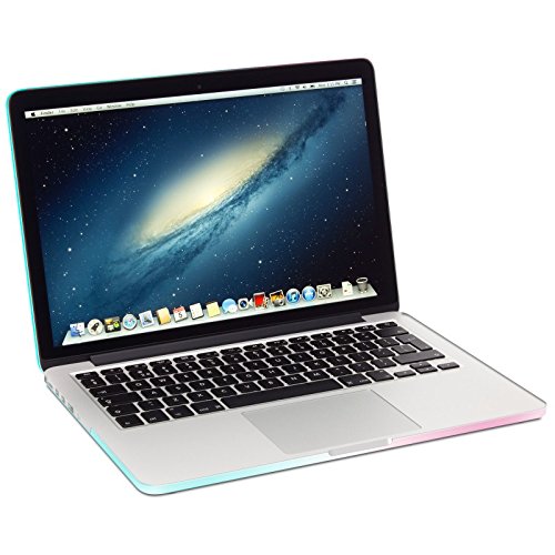 eFabrik Hard Case für Apple MacBook Pro Retina 13,3 Zoll (2015) Notebook Rainbow Schutzhülle Slim Case 2-Part Click System Laptop Hart-Plastik Schalen ( Polykarbonat ) in Türkis / Pink - 4