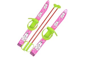MARMAT Skis et bâtons de ski pour enfants - Disponibles en 6 couleurs - En plastique - 70 cm