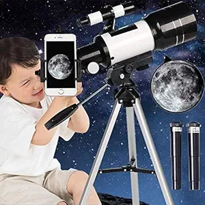 Abhsant Astronomical Telescope 30070 with 70mm Aperture, 300mm Focal Length Telescope for Kids Beginners, Fully Multi-Coated Optics, Astronomy Refractor with Tripod, Phone Adapter