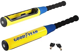 Goodyear Verrou de volant style batte de baseball – Sécurité du véhicule robuste | Ajustement universel | Protection antivol durable | Design réglable pour antivol de voiture et camions | Solide et