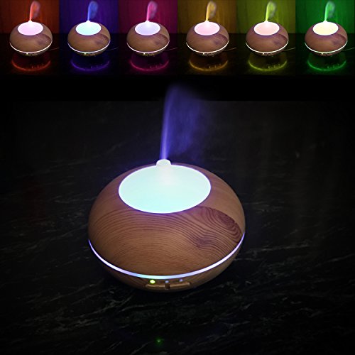 Aroma Diffuser, MaxTronic 150ML Ultraschall Öl Diffusor Holzmaserung Luftbefeuchter Duftzerstäuber Humidifier Aromatherapie Diffusor mit 7 Farben LED Licht und Abschaltautomatik für Babies Kinderzimmer Haus, Wohnzimmer, Schlafzimmer, Büro, Yoga, Spa, Raum - 8
