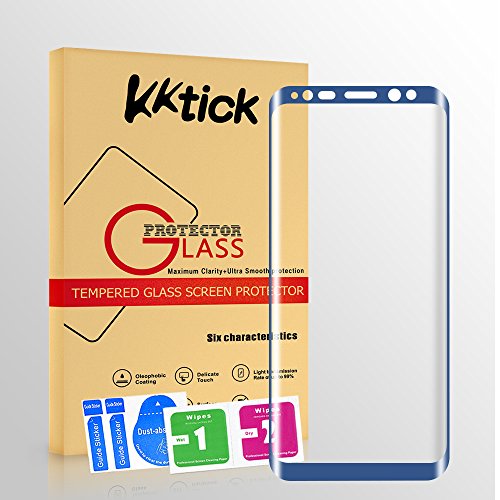 Samsung galaxy S8 Schutzfolie, KKtick Displayschutz für Samsung galaxy S8 temperiert Transparent Ultra Klar Film folie Displayschutzfolie (1 PCS)-blau - 7