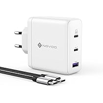 NOVOO 120W Chargeur USB C GaN Adaptateur Secteur USB C 3 Ports Chargeur Rapide Chargeur Mural Pour MacBook ProDelliPad ProiPho - Téléphonie