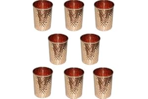 OSNICA Vasos de cobre puro Vaso martillado Vaso de agua Vaso Vajilla Accesorios para beber 8 Oz CONJUNTO DE 8 PIEZAS Capacidad 350 Ml