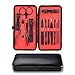 Produktbild Profi Edelstahl Nail Clipper Reise- und Fellpflege Kit Nail Tools Maniküre & Pediküre mit luxuriöser schwarz Leder Travel Case (schwarz/rot)