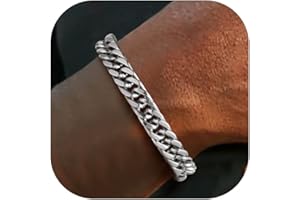 PROSTEEL Neutro Braccialetto Catena Cubana Uomo Stile Cyberpunk Minimalismo Larghezza 8/12/17MM Bracciale Catena Cubana Ritorta Artigianale Regalo Uomo