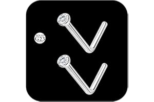 AceFun piercing nez titane argent 20G tire bouchon piercing nasal boulon 1.5mm 2mm 2.5mm 3mm CZ acier cristal vis nostril bijoux pour femmes hommes 2 pièces pliées G23 20 Gauge