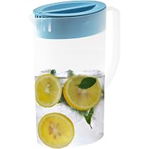 Pichet à Eau 2 Litres Avec Couvercle – Plastique PP, Résistant Chaud/froid | Pour Thé, Jus, Lait, Maison, Pique-nique