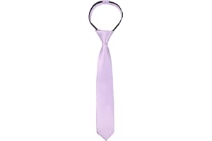 Alizeal Boys Solid Color Pre-tied 6cm Zipper Skinny Necktie