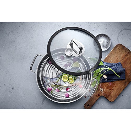 WMF Vitalis Dampfgarer rund Ø 28 cm ca. 5l Glasdeckel mit Silikonrand und Thermometer Aroma Garblech Cromargan Edelstahl poliert induktionsgeeignet spülmaschinengeeignet - 12