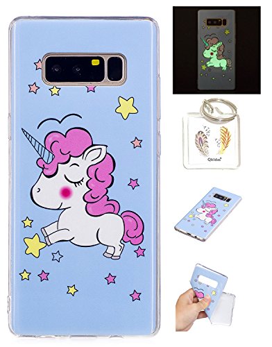 Preisvergleich Produktbild Hülle Galaxy Note 8 TPU schutz silikonhülle, Weihnachtsgeschenke niedlichen cartoon bild transparent handy Hülle für Samsung Galaxy Note 8 + schlüsselanhänger (* / 100) (1)