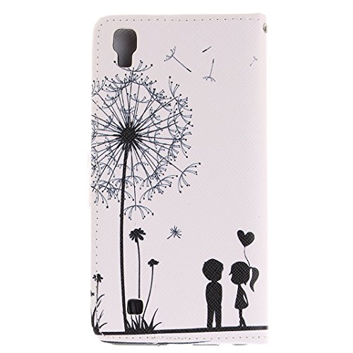 Handyhülle LG X Power K220DS / K220E Leder, Bookstyle Handytasche Flip Case für LG X Power Smartphone 5,3″, Moon mood® Ledertasche Brieftasche für LG X Power K220DS / K220E PU Leder Hülle Wallet Case Folio Schutzhülle Schutz Schale Cover BookStyle Standfunktion Karteneinschub und Magnetverschluß Etui Flip Case Handyhüllen für LG X Power Bumper - 3