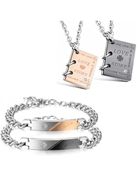 Kim Johanson Edelstahl Pärchen Schmuckset Armbänder & Ketten 