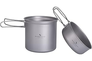 iBasingo 1/2/3-piece Juego De Tazones De Titanio Bandeja De Cocina para Acampar Al Aire Libre Olla con Mangos Plegables Platos De Picnic Kits De Viaje Platos De Picnic