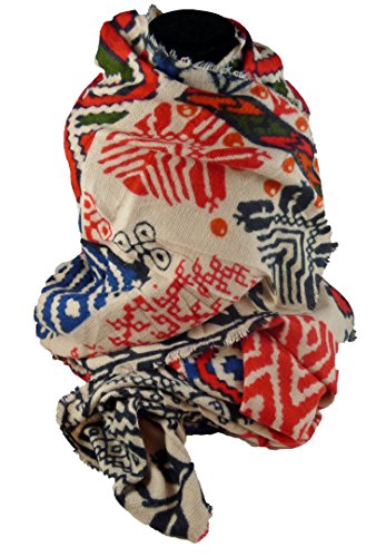 Preisvergleich Produktbild Riesiges Vierecks Tuch Beige Muster 2