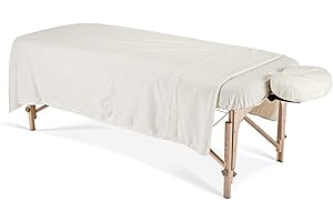 EARTHLITE Flannel Massage Table Sheet Set – Commercial Grade, Soft, Double-Napped 3-Piece Set (Top, Fitted, Face Pillow Cover)