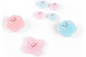 YOCORE Glitter Cross D-Pad Button Caps Silicone Thumb Grips Set, ABXY Key Buttons Sticker Joystick Cover Caps Compatible with Nintendo Switch/OLED - Pink Monsters