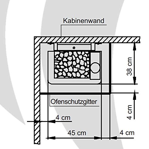 Saunaofen EOS Bi-O-Mat W 9 kW, anthrazit-Perleffekt inkl. Verdampfer und 15 kg Saunasteinen. Bio-Kombi-Ofen ohne Steuerung - 3