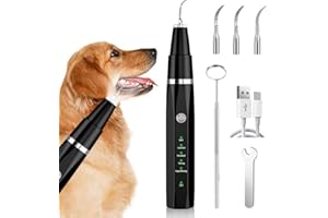 IRIPLEZO Zahnsteinentferner Zahnreiniger Ultraschall für Hund und Katze, Zahnpflege Set für Hunde & Katzen, Zahnreinigung und Reinigungsset Bekämpft Zahnstein Mundgeruch & Zahnfleischentzündungen, Schwarz
