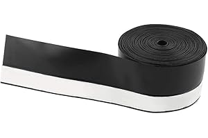 HONGZER Tope de tiro de puerta, Bloqueador de corrientes de aire debajo de la puerta, Burletes para puertas Tira de sellado de silicona autoadhesiva para puertas y ventanas, 196,9 "de largo x 1,8" de ancho.