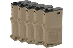 AS24 Mid Cap Magazine ARES Amoeba 5erPack | Kal. 6mm BB 120 Schuss AEG/S-AEG für M4/M16 Modelle Dark Earth Airsoft Waffe Gewehr elektrisch