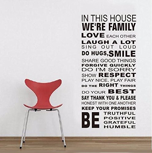 Zooarts House Home Rule Quote Wall Stickers Removable Vinyl Decals Art Decor Home Room Mural by Zooarts - 3