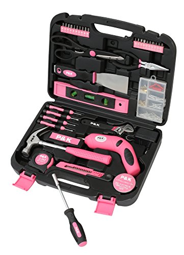 135 Teilig Werkzeugset Werkzeugkoffer Werkzeugkasten Pink Rosa - 2