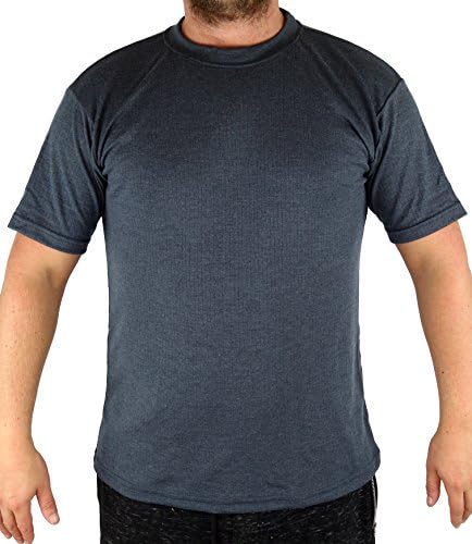 Mens Thermal Top T Shirt Underwear Vest Base Layer Extra Warm and Soft (X-Large, Denim)