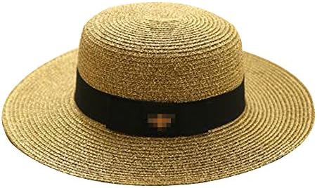 Women Golden Sun Hat Floppy Summer Straw Panama Foldable Sun Hat Wide Brim Beach For Ladies,Gold-M