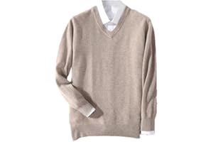 SUVOIIER Men Cashmere Sweater Men Pullover Warm Classic V-Neck Sweaters Male Jumper Jersey Men's Sweater