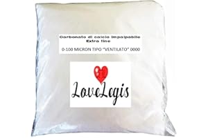 LOVELEGIS Very fine impalpable Calcium Carbonate - 0-100 microns - caco3 Marble Powder - inert for Resin and chalks - Useful for Soil pH - Art - Crafts - Ceramic - 1kg