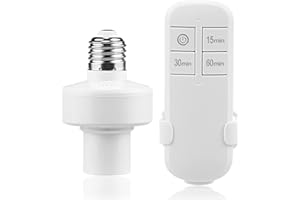 YCDC E27 Light Switches, Wireless Timer Plug, Remote Control Plug Light Switch Lamp Holder, Remote Light Switch, Digital Timer Plug Socket, 50m Long Distance Control, Max Load 50W, Male to Female