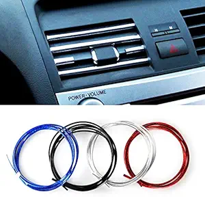 Speedwav 3M Car-Styling U Shape Car Interior Air Vent Grille Switch Rim Trim Outlet Blade Decoration Strip Moulding Chrome Vinylchange44