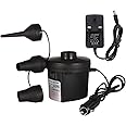 ECVV Electric Air Pump for Mattress/Inflatables, Portable Quick-Fill Air Pump with 3 Nozzles, Inflator Deflator for Outdoor Camping, Air Bed, Pool Toy