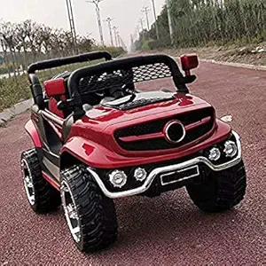 Srecap 12V Electric Rechargeable Battery Operated V8 Biturbo Jeep Car for Kids 1 to 7 Years, Red
