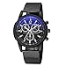Produktbild Keepwin Art Und Weiseeinfache Herrenuhr, Blaues Ray Glas Edelstahl Band Bügel Quarz Analoge Uhren (Multicolor B)