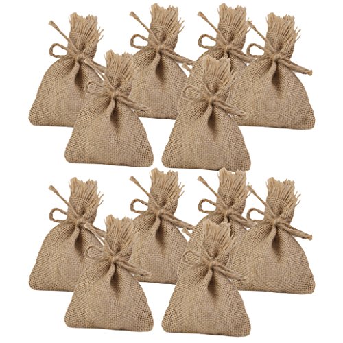 10pcs Bolsa Arpillera de Joyas Caramelo Bombones Regalo Decoración Boda