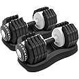 ATIVAFIT Manubri Regolabili (Set di 2) Dischi Palestra - Manubri Perfetta Pesi Fitness a Carico Variabile per Body Building P