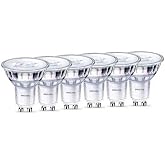 PHILIPS Dimmable LED PAR16 GU10 2700K 345lm 3.8W White Pack of 6 | Warm White Light, Translucent Glass, Accent Lighting 36&deg;,