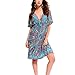 Produktbild GRACE KALIN Damen Sommer V-Ausschnitt Cut lose Badeanzug Badeanzug Cover bis Strand Kleid (Grün)