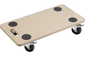 Metafranc Transportrulle, 200 kg, MDF, 590 x 290 mm, PP-hjul, broms, Natur