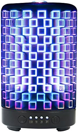 Humidifier,3D Colorful Aromatic Night Light Aroma Essential Oil Diffuser 100ml Ultrasonic Mist Humidifier Diffuser with 8 Color LED Lights LED lighting for Indoor Room abajur veilleuse Living Room/office/Bedroom/Christmas Thanksgiving Birthday Valentine's Day Gift for family/friends/Schoolmate, 92*150MM