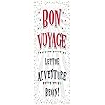 Piccadilly Greetings Modern Bon Voyage Card - 7 x 5 inches, A11851, beige|black|white|red|grey