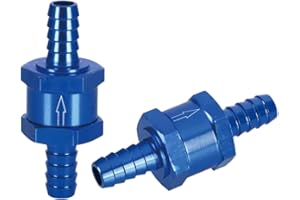 ROKZELT 8mm (5/16") Clapet Anti Retour Gasoil, 2 pièces, Alliage d’Aluminium, Essence, Diesel, Eau, pour Auto, Piscine, Bleu